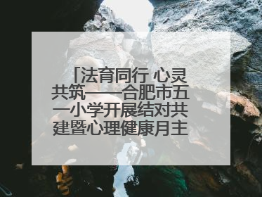 法育同行 心灵共筑——合肥市五一小学开展结对共建暨心理健康月主题活动