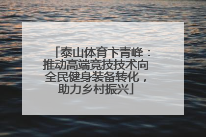 泰山体育卞青峰：推动高端竞技技术向全民健身装备转化，助力乡村振兴
