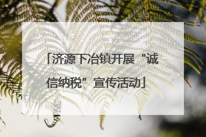 济源下冶镇开展“诚信纳税”宣传活动