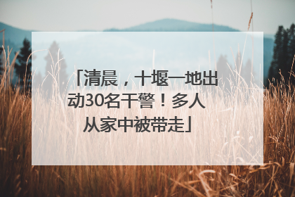 清晨，十堰一地出动30名干警！多人从家中被带走