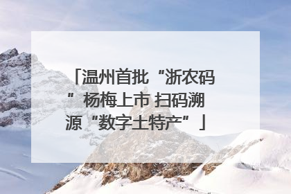 温州首批“浙农码”杨梅上市 扫码溯源“数字土特产”