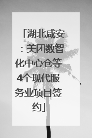 湖北咸安：美团数智化中心仓等4个现代服务业项目签约