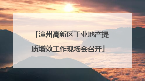 漳州高新区工业地产提质增效工作现场会召开