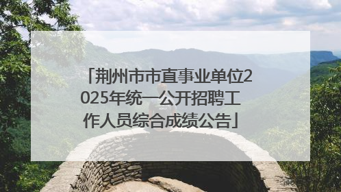 荆州市市直事业单位2025年统一公开招聘工作人员综合成绩公告