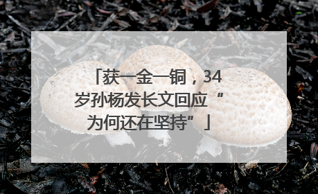 获一金一铜，34岁孙杨发长文回应“为何还在坚持”