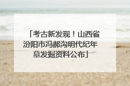 考古新发现！山西省汾阳市冯郝沟明代纪年墓发掘资料公布