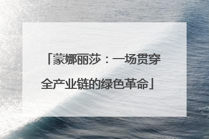 蒙娜丽莎：一场贯穿全产业链的绿色革命