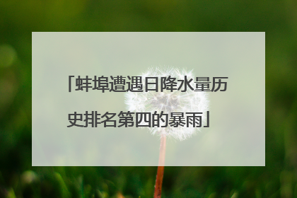蚌埠遭遇日降水量历史排名第四的暴雨