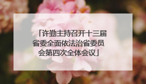 许勤主持召开十三届省委全面依法治省委员会第四次全体会议