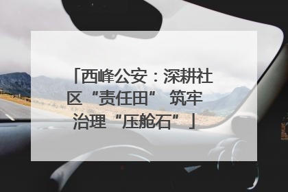西峰公安：深耕社区“责任田” 筑牢治理“压舱石”