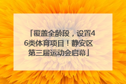 覆盖全龄段，设置46类体育项目！静安区第三届运动会启幕