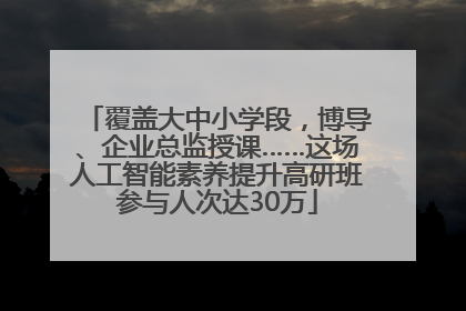 覆盖大中小学段，博导、企业总监授课……这场人工智能素养提升高研班参与人次达30万