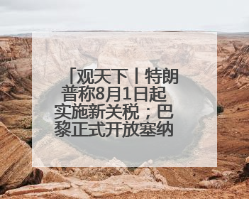 观天下丨特朗普称8月1日起实施新关税；巴黎正式开放塞纳河供公众游泳
