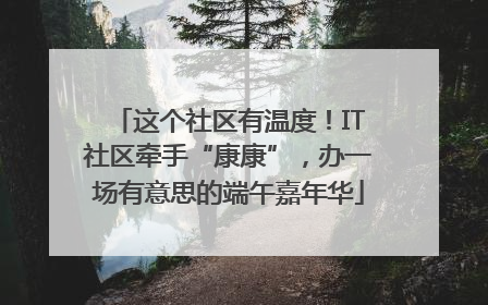 这个社区有温度！IT社区牵手“康康”，办一场有意思的端午嘉年华
