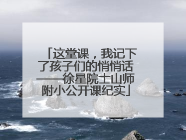这堂课，我记下了孩子们的悄悄话——徐星院士山师附小公开课纪实