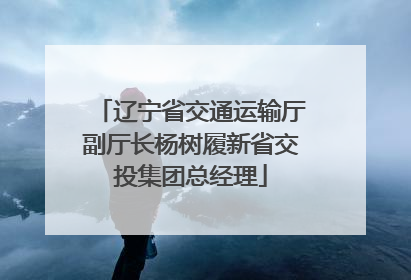 辽宁省交通运输厅副厅长杨树履新省交投集团总经理