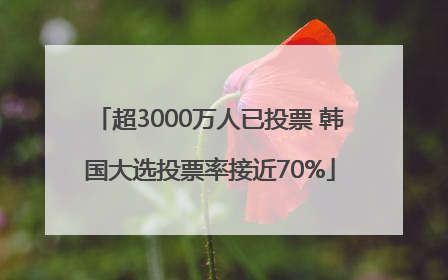 超3000万人已投票 韩国大选投票率接近70%