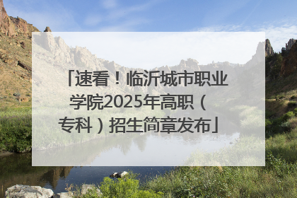 速看！临沂城市职业学院2025年高职（专科）招生简章发布