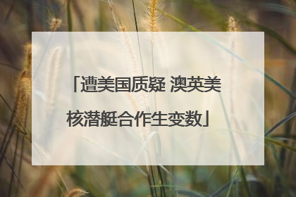 遭美国质疑 澳英美核潜艇合作生变数
