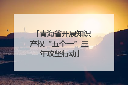 青海省开展知识产权“五个一”三年攻坚行动