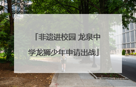 非遗进校园 龙泉中学龙狮少年申请出战