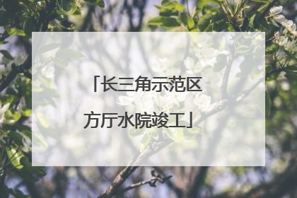长三角示范区方厅水院竣工