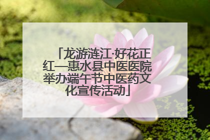 龙游涟江·好花正红—惠水县中医医院举办端午节中医药文化宣传活动