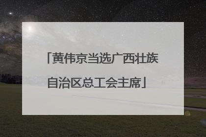 黄伟京当选广西壮族自治区总工会主席