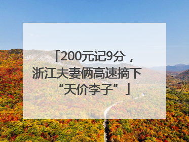 200元记9分，浙江夫妻俩高速摘下“天价李子”