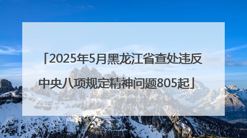 2025年5月黑龙江省查处违反中央八项规定精神问题805起