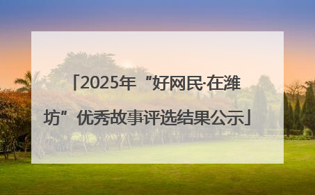 2025年“好网民·在潍坊”优秀故事评选结果公示