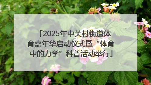 2025年中关村街道体育嘉年华启动仪式暨“体育中的力学”科普活动举行