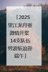 2025望江龙舟赛激情开桨 14支队伍劈波斩浪迎端午