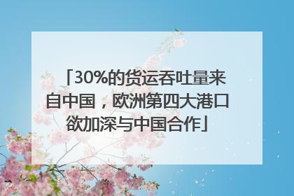 30%的货运吞吐量来自中国，欧洲第四大港口欲加深与中国合作