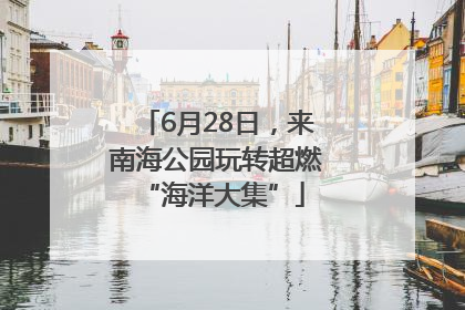 6月28日，来南海公园玩转超燃 “海洋大集”