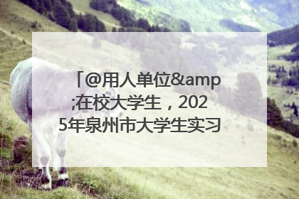 @用人单位&在校大学生，2025年泉州市大学生实习“扬帆计划”来啦！